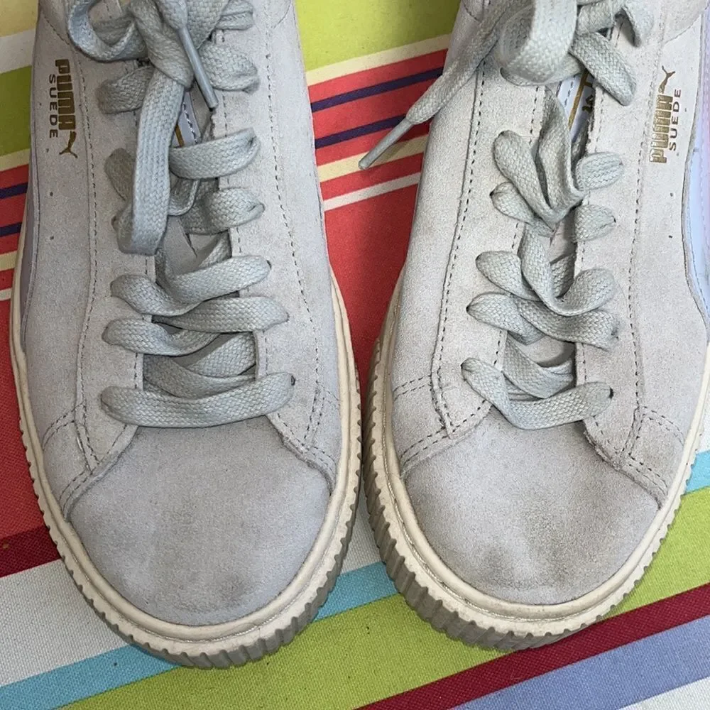 EUC WOMEN’S HALOGEN BLUE SIZE 11/EURO 42.5 PUMA SUEDE PLATFORM SHOES